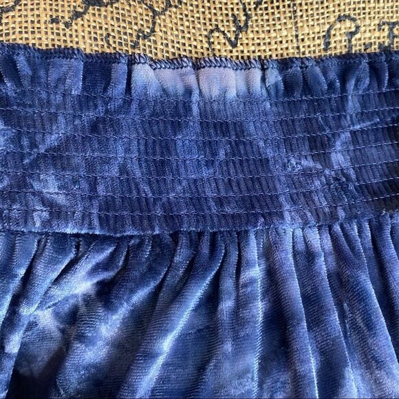 American Eagle Y2k Tie Dye Velvet Off The Shoulder Swing Crop Top Blue Small - Picture 6 of 11